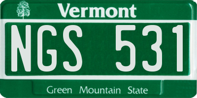 VT license plate NGS531