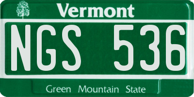 VT license plate NGS536