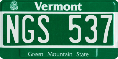 VT license plate NGS537