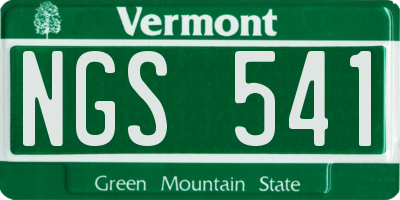 VT license plate NGS541