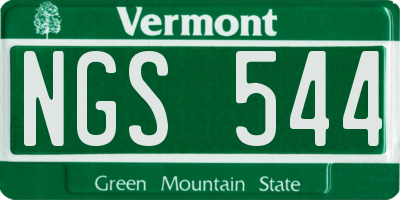 VT license plate NGS544
