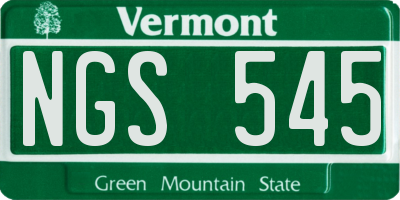 VT license plate NGS545