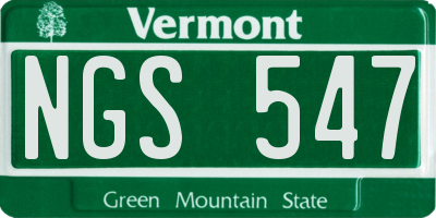 VT license plate NGS547