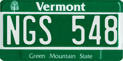 VT license plate NGS548