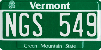 VT license plate NGS549