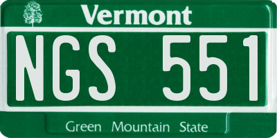 VT license plate NGS551