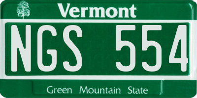 VT license plate NGS554