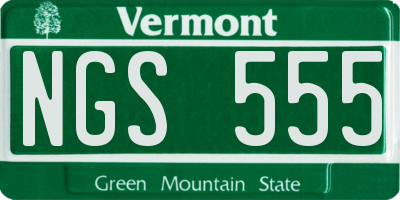 VT license plate NGS555