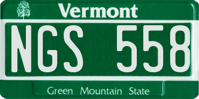 VT license plate NGS558