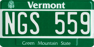 VT license plate NGS559