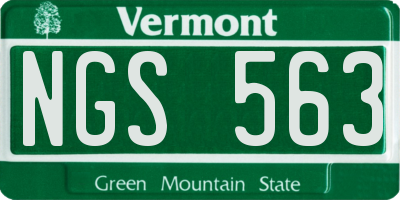 VT license plate NGS563