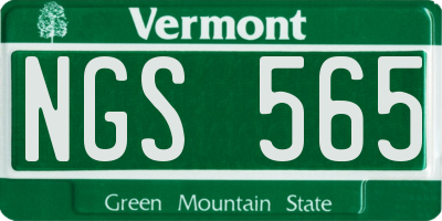 VT license plate NGS565