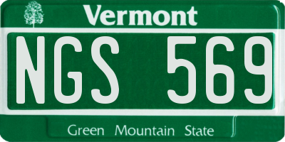 VT license plate NGS569