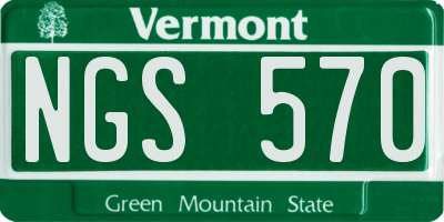 VT license plate NGS570