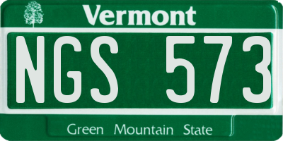 VT license plate NGS573