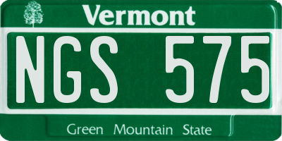 VT license plate NGS575