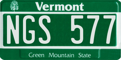 VT license plate NGS577