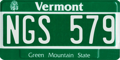 VT license plate NGS579