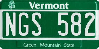 VT license plate NGS582