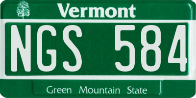 VT license plate NGS584