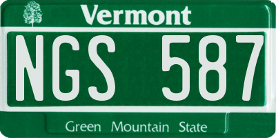 VT license plate NGS587