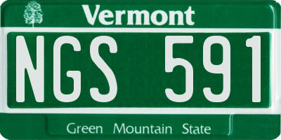 VT license plate NGS591