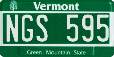 VT license plate NGS595