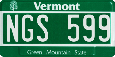 VT license plate NGS599