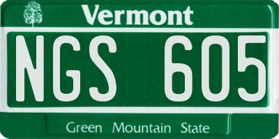 VT license plate NGS605