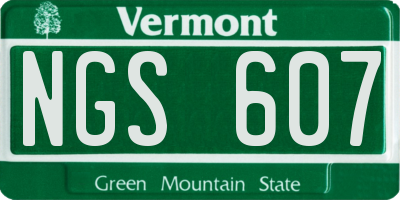 VT license plate NGS607