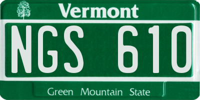 VT license plate NGS610