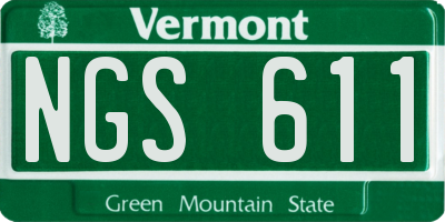 VT license plate NGS611