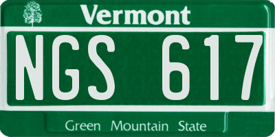VT license plate NGS617
