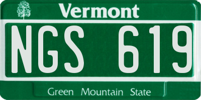 VT license plate NGS619