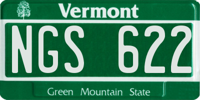 VT license plate NGS622