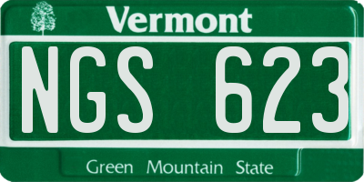 VT license plate NGS623