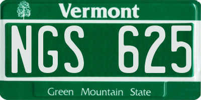 VT license plate NGS625