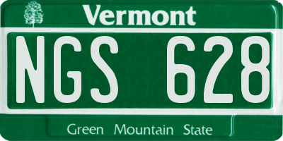 VT license plate NGS628