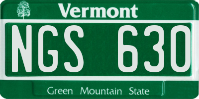 VT license plate NGS630