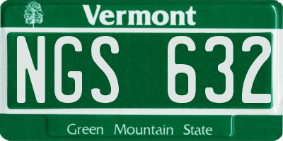 VT license plate NGS632