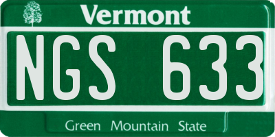 VT license plate NGS633