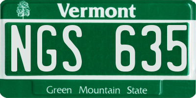 VT license plate NGS635