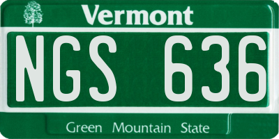 VT license plate NGS636