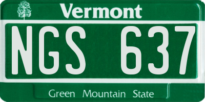 VT license plate NGS637