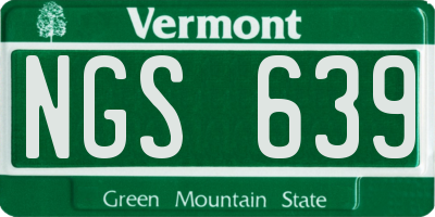 VT license plate NGS639