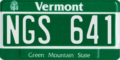 VT license plate NGS641