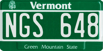 VT license plate NGS648