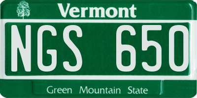 VT license plate NGS650