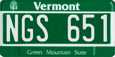 VT license plate NGS651