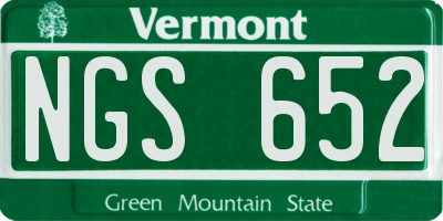 VT license plate NGS652